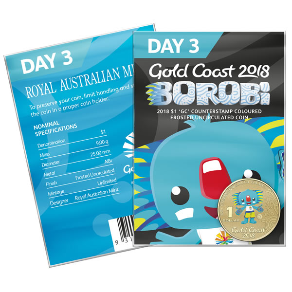Thumbnail for 2018 Commonwealth Games Coloured Borobi Dollar - Day 3