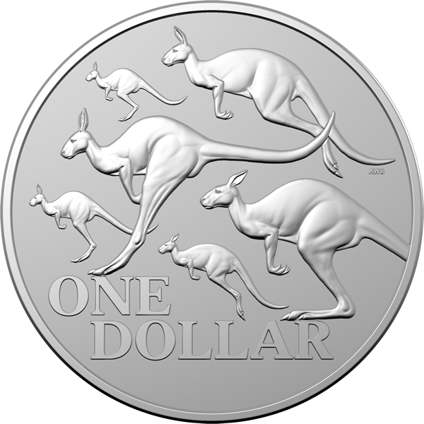 Thumbnail for 2020 $1 Kangaroo Series - Bounding Red Kangaroos 1oz Silver Frosted UNC Coin in Capsule