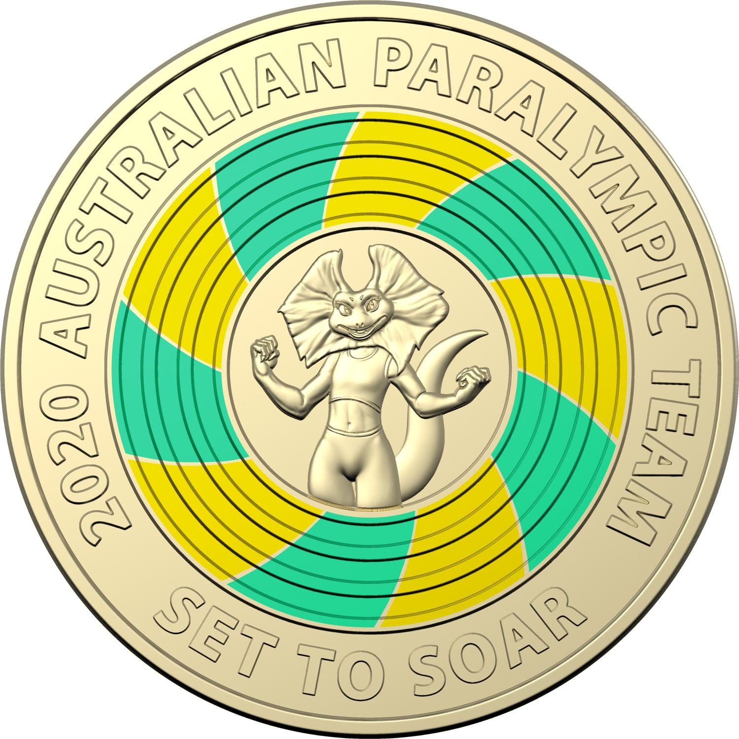 Thumbnail for 2020 $2 Tokyo Paralympics AlBr Coloured UNC Coin in Folder