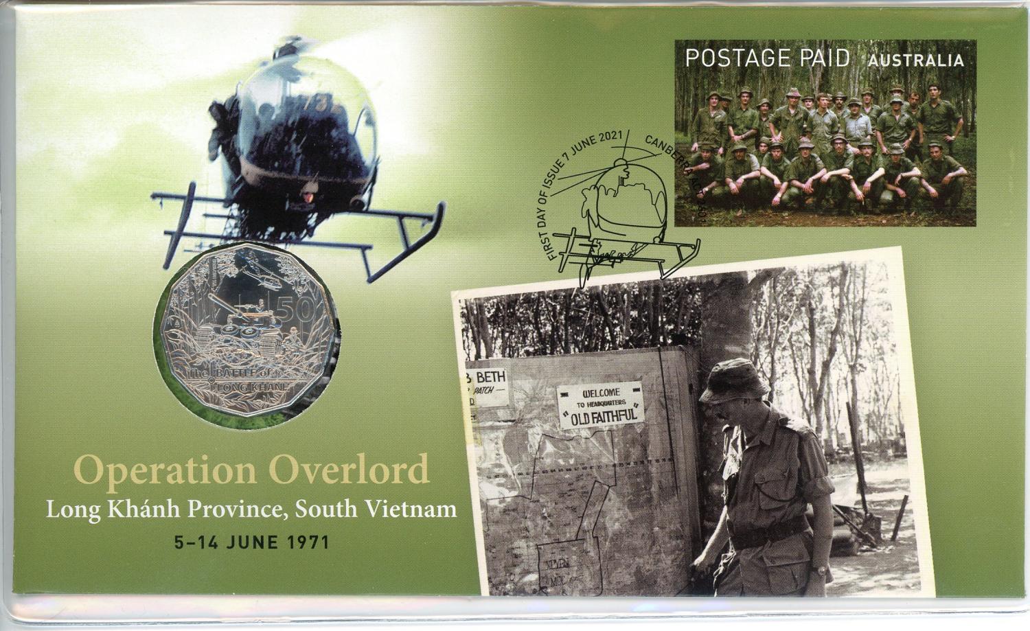 Thumbnail for 2021 Issue 25 Operation Overload Long Khanh Province, SOuth Vietnam 5 - 14 June 1971 RAM 50¢ PNC