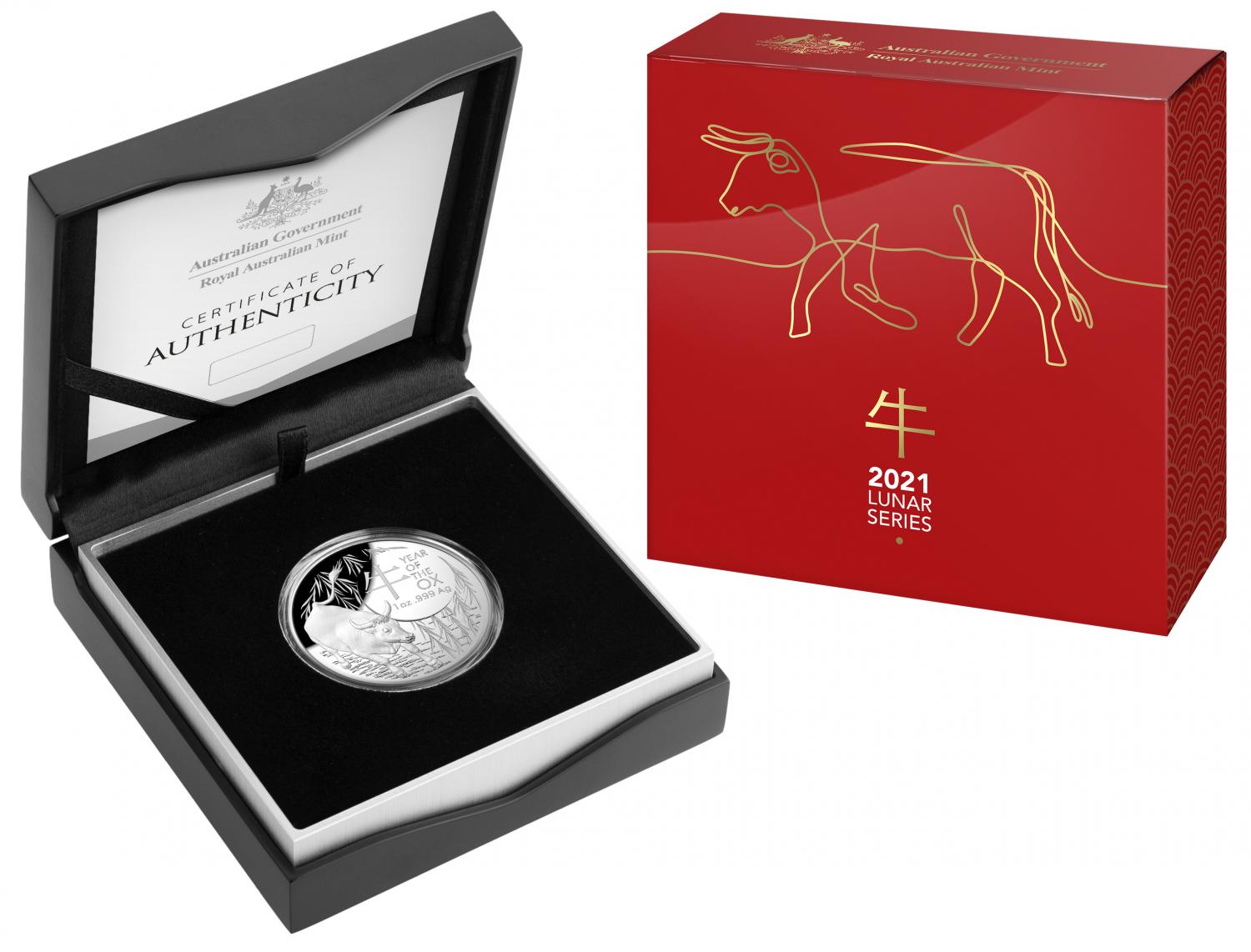 Thumbnail for 2021 Lunar Year of the Ox $5 1oz Silver Proof Domed Coin
