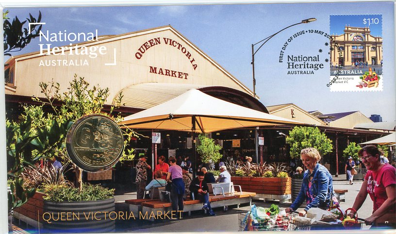 Thumbnail for 2021 Issue 22 National Heritage Australia - Queen Victoria Market  PNC with RAM $1 'Q'  - Limited to 6,500