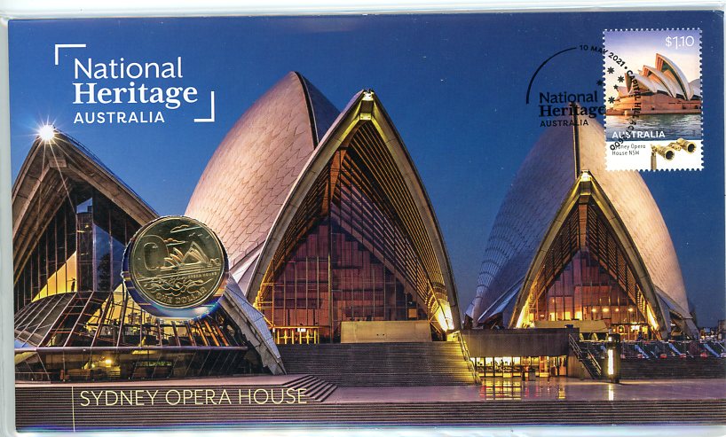 Thumbnail for 2021 Issue 21 National Heritage Australia Sydney Opera House PNC with RAM $1 'O' for Opera House- limited to 6,500