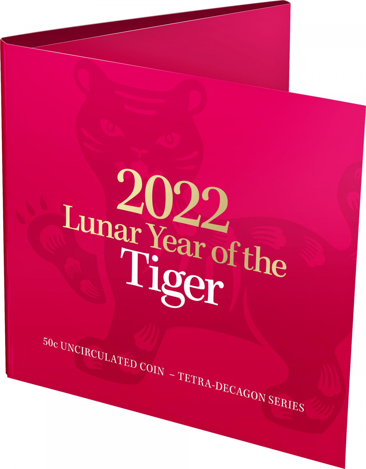 Thumbnail for 2022 .50¢ Lunar Year of the Tiger Tetra-Decagon 14 Sided UNC Coin 