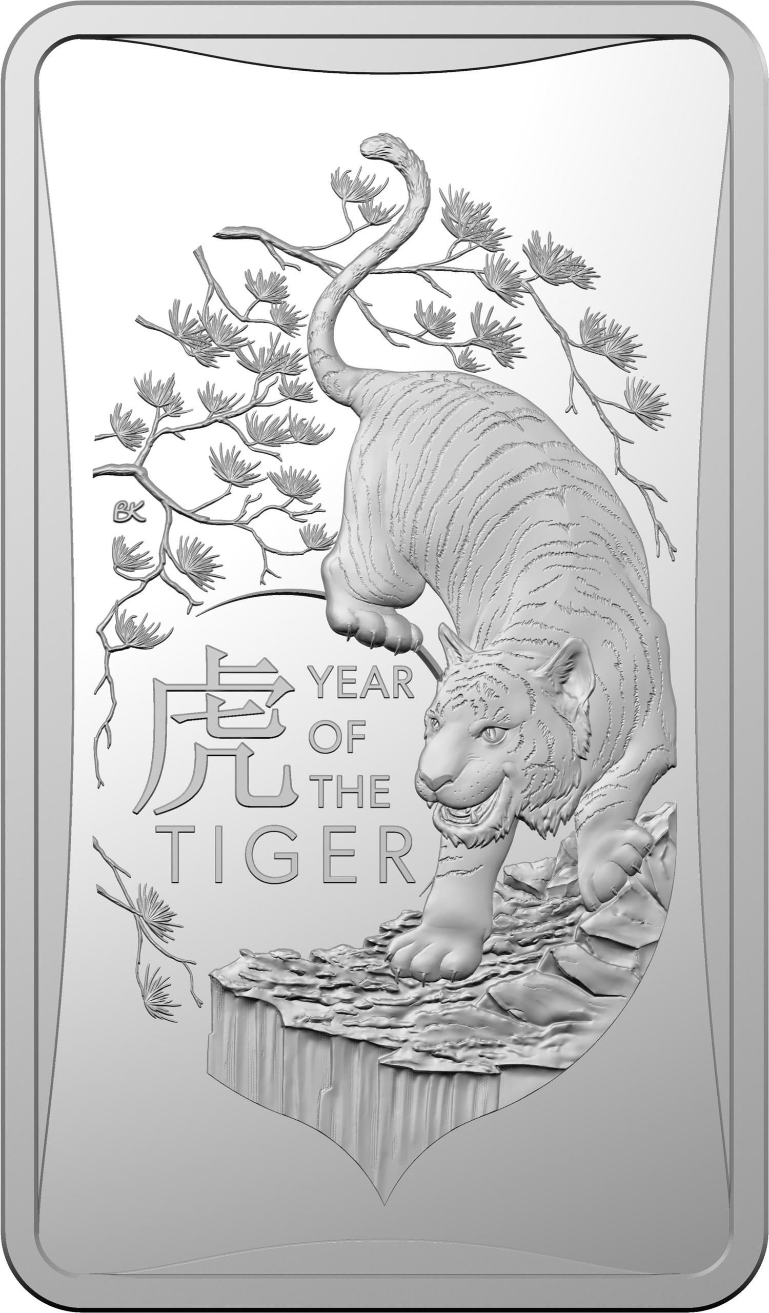 Thumbnail for 2022 $1 FRUNC Half oz INGOT Year of the Tiger Silver Coin