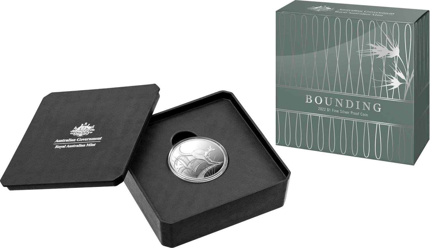 Thumbnail for 2022 $1 Kangaroo Silver Bounding Fine Silver Half Oz Proof Coin