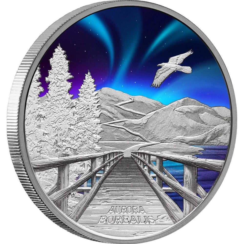 Thumbnail for 2023 Coloured 1oz Silver Proof Coin - Aurora Borealis  (Perth Mint)