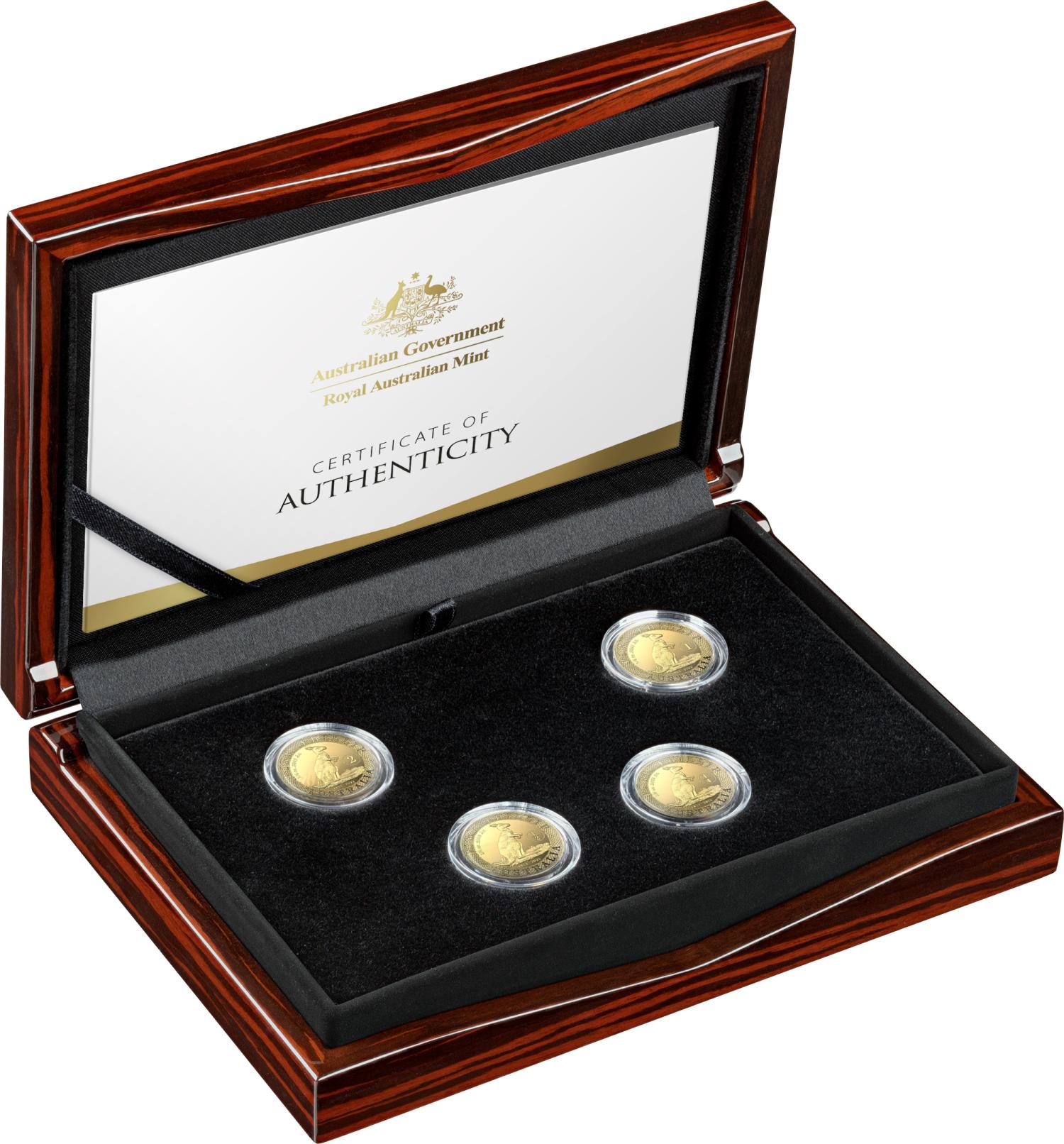 Thumbnail for 2023 $25 170th Anniversary Port Phillip Patterns 4 Coin Quarter Oz Gold Proof Set