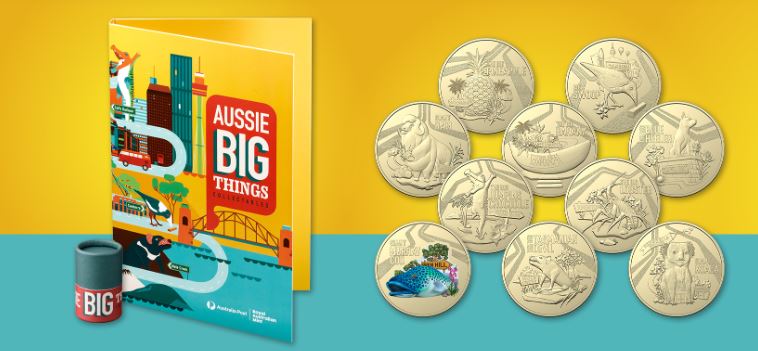 Thumbnail for 2023 $1 Aussie Big Things Collectable Folder & 10 $1 Coins in Tube Set 