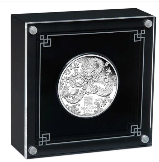 Thumbnail for 2024 $1 Australian Lunar Series III Year of the Dragon 1oz Silver Proof Coin - Perth Mint