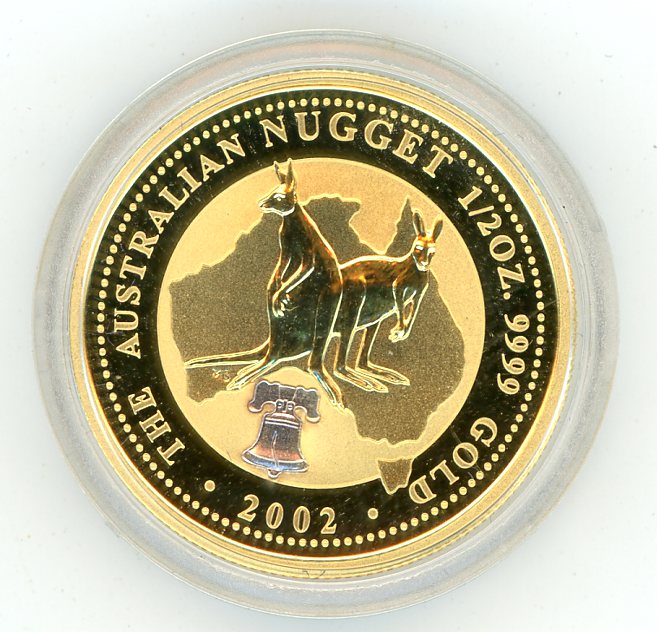 Thumbnail for 2002 Half oz Australian Nugget with Liberty Bell Privy in Capsule