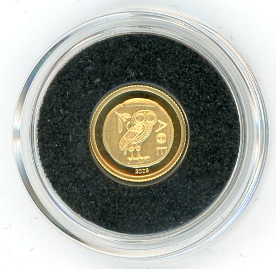 Thumbnail for 2006 Congo 0.5 Gram .999 10 Francs - Owl of Athens