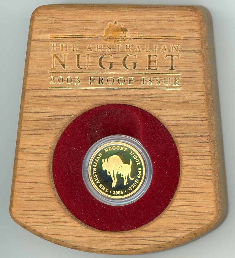 Thumbnail for 2003 Australian Nugget One Tenth oz Gold Proof Coin - Kangaroo