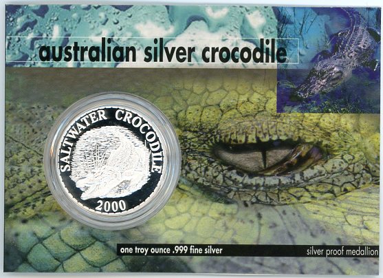 Thumbnail for 2000 1oz Silver Crocodile On Card
