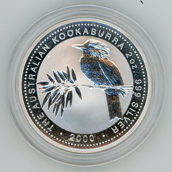 Thumbnail for 2000 2oz Kookaburra .999 Silver