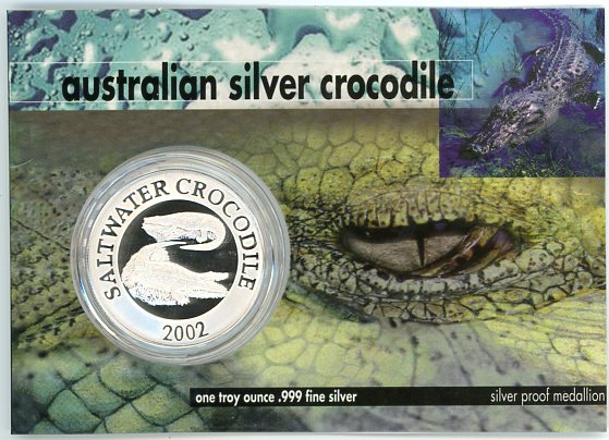 Thumbnail for 2002 1oz Silver Crocodile On Card