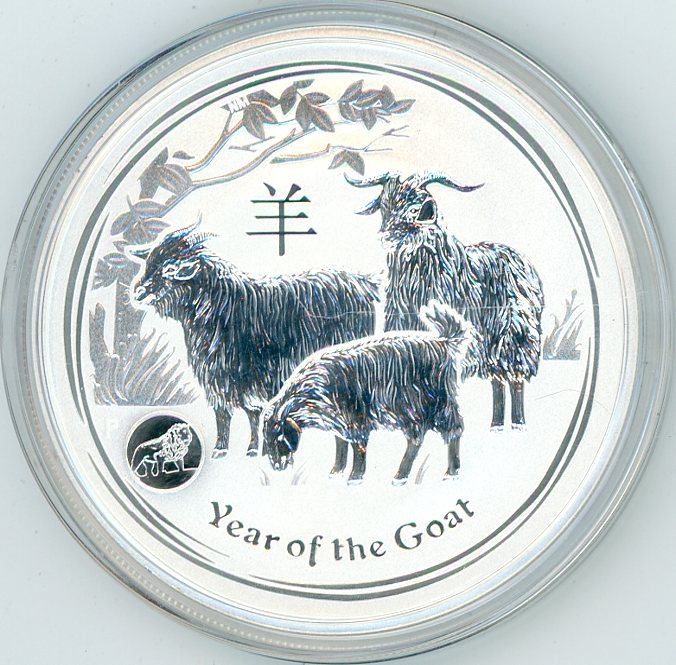 Thumbnail for 2015 One oz Silver Year of the Goat with Lion Privy Mark