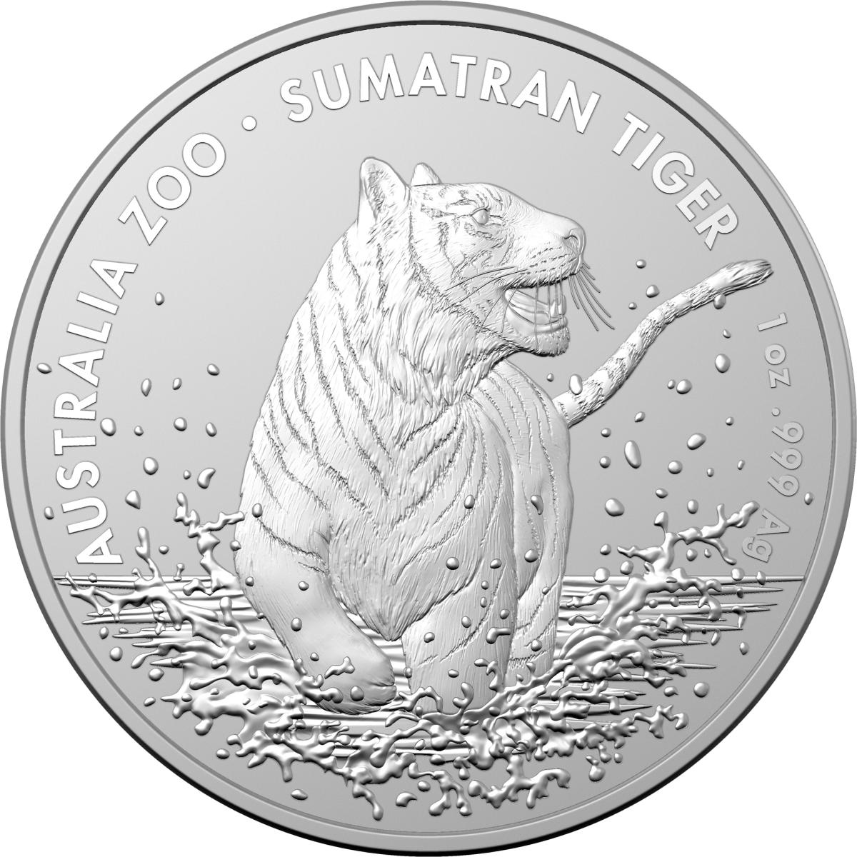 Thumbnail for 2020 1oz Silver Australian Zoo Sumatran Tiger  - Royal Australian Mint Issue
