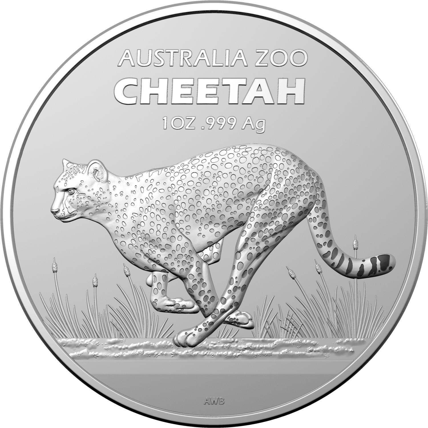 Thumbnail for 2021 Australia Zoo - Cheetah 1oz Silver Bullion Coin