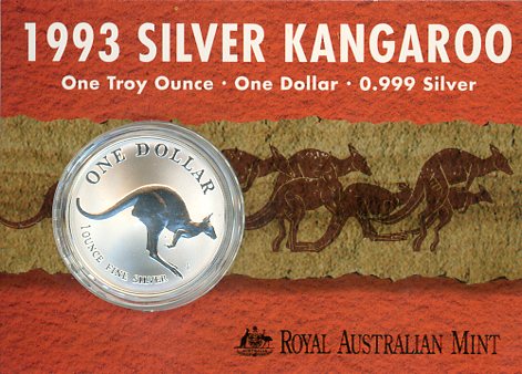 Thumbnail for 1993 1oz One Dollar Silver Kangaroo