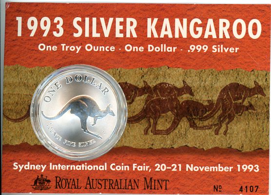 Thumbnail for 1993 1oz One Dollar Silver Kangaroo - Sydney International Coin Fair