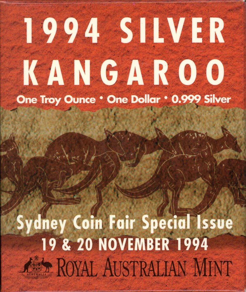 Thumbnail for 1994 $1 Kangaroo 1oz Silver Proof Coin - Sydney Coin Fair Issue