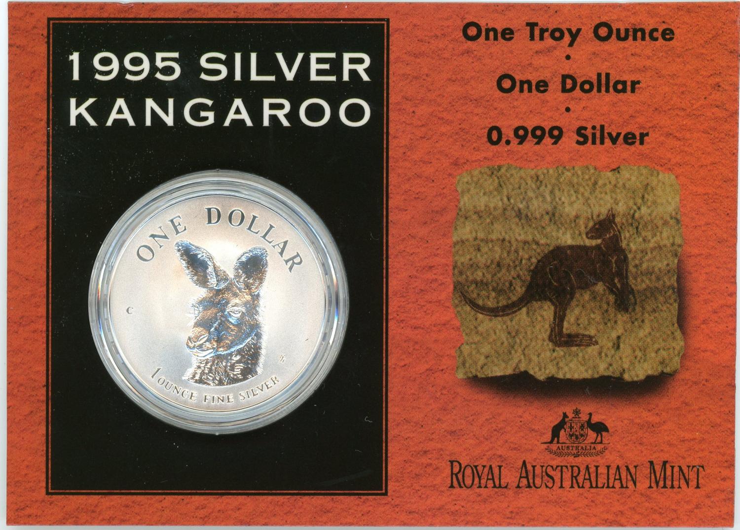 Thumbnail for 1995 1oz One Dollar Silver Kangaroo
