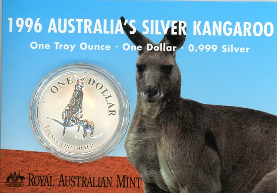 Thumbnail for 1996 One Dollar 1oz Silver Kangaroo