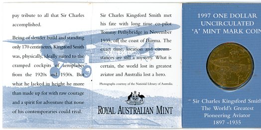 Thumbnail for 1997 Sir Charles Kingsford-Smith A Mintmark