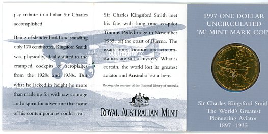 Thumbnail for 1997 Sir Charles Kingsford-Smith M Mintmark