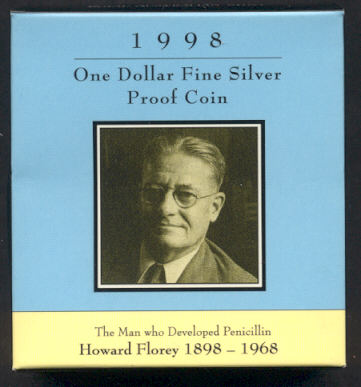 Thumbnail for 1998 Howard Florey Silver Proof Dollar Coin