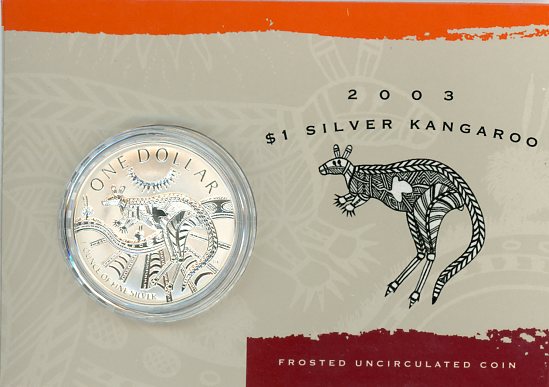 Thumbnail for 2003 1oz One Dollar Silver Kangaroo FRUNC Coin