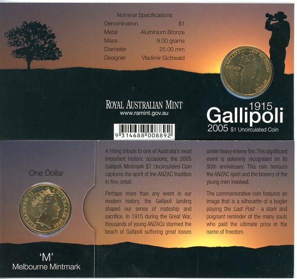 Thumbnail for 2005 Gallipoli M Mintmark