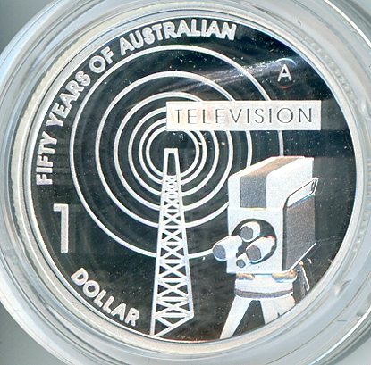 Thumbnail for 2006 One Dollar fine Silver Proof Coin - 50 Years of Australian Television