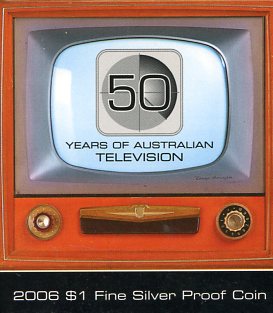 Thumbnail for 2006 $1 Fine Silver Proof Coin -50 Years of Australian Television