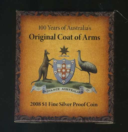 Thumbnail for 2008 $1 Fine Silver Proof Coin - 100 Years Original Coat of Arms