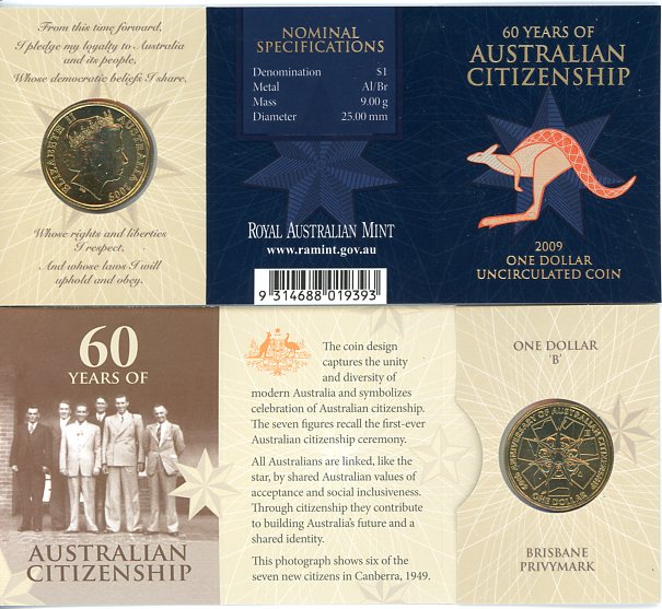 Thumbnail for 2009 60 Years of Australian Citizenship B Privy Mark