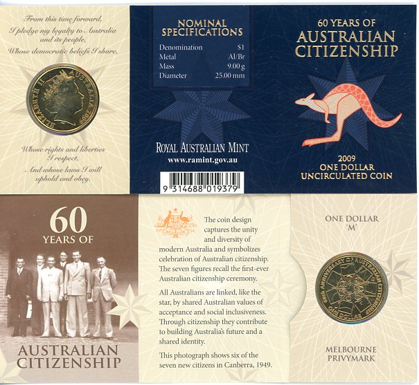 Thumbnail for 2009 60 Years of Australian Citizenship M Privy Mark