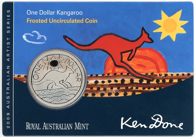 Thumbnail for 2009 Australian Artist Series  Frosted Uncirculated One Dollar Kangaroo - Ken Done