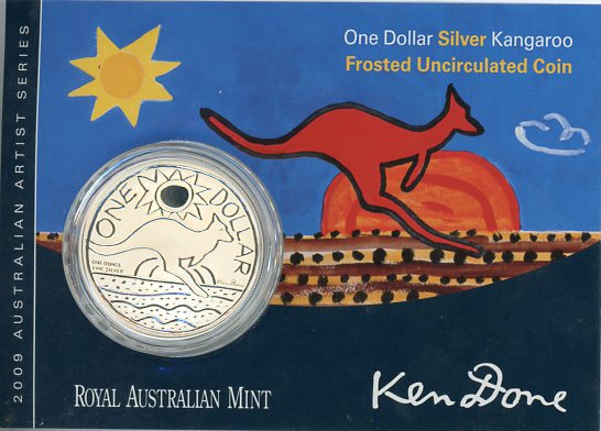 Thumbnail for 2009 $1 Silver Frosted UNC Kangaroo - Ken Done