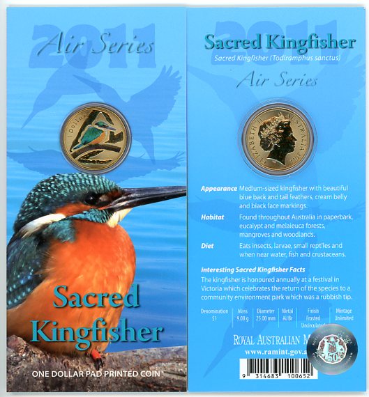 Thumbnail for 2011 $1 Coin Air Series - Sacred Kingfisher
