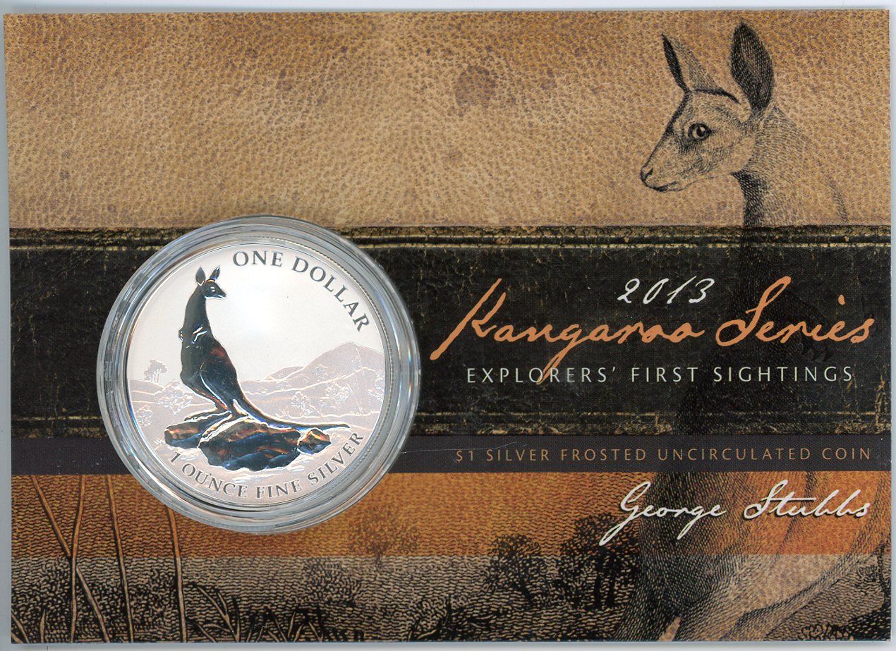 Thumbnail for 2013 $1 Silver Frosted Coin Kangaroo Series - Explorer's First Sightings