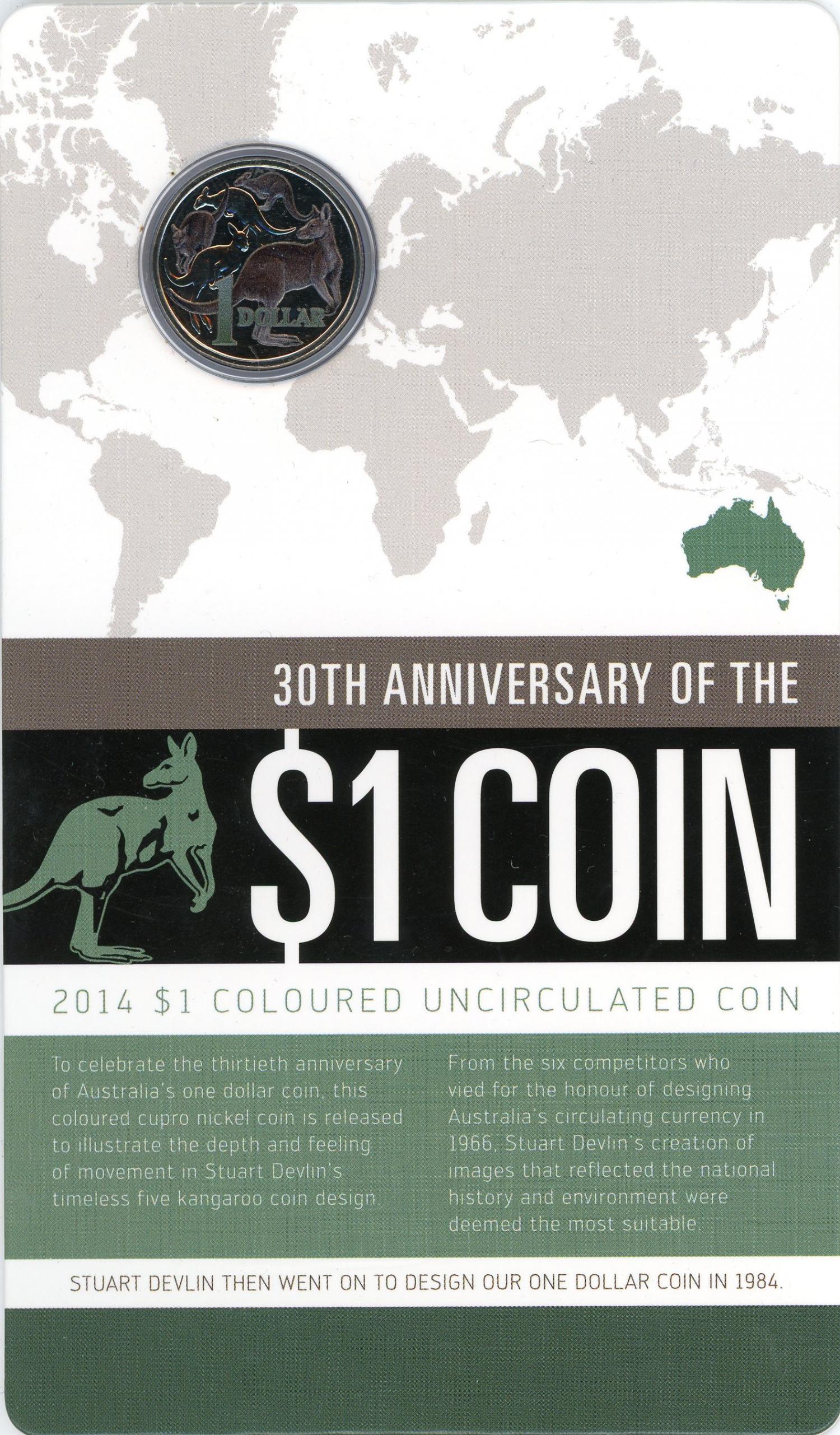 Thumbnail for 2014 30th Anniversary of the $1 Coin - Coloured Edition