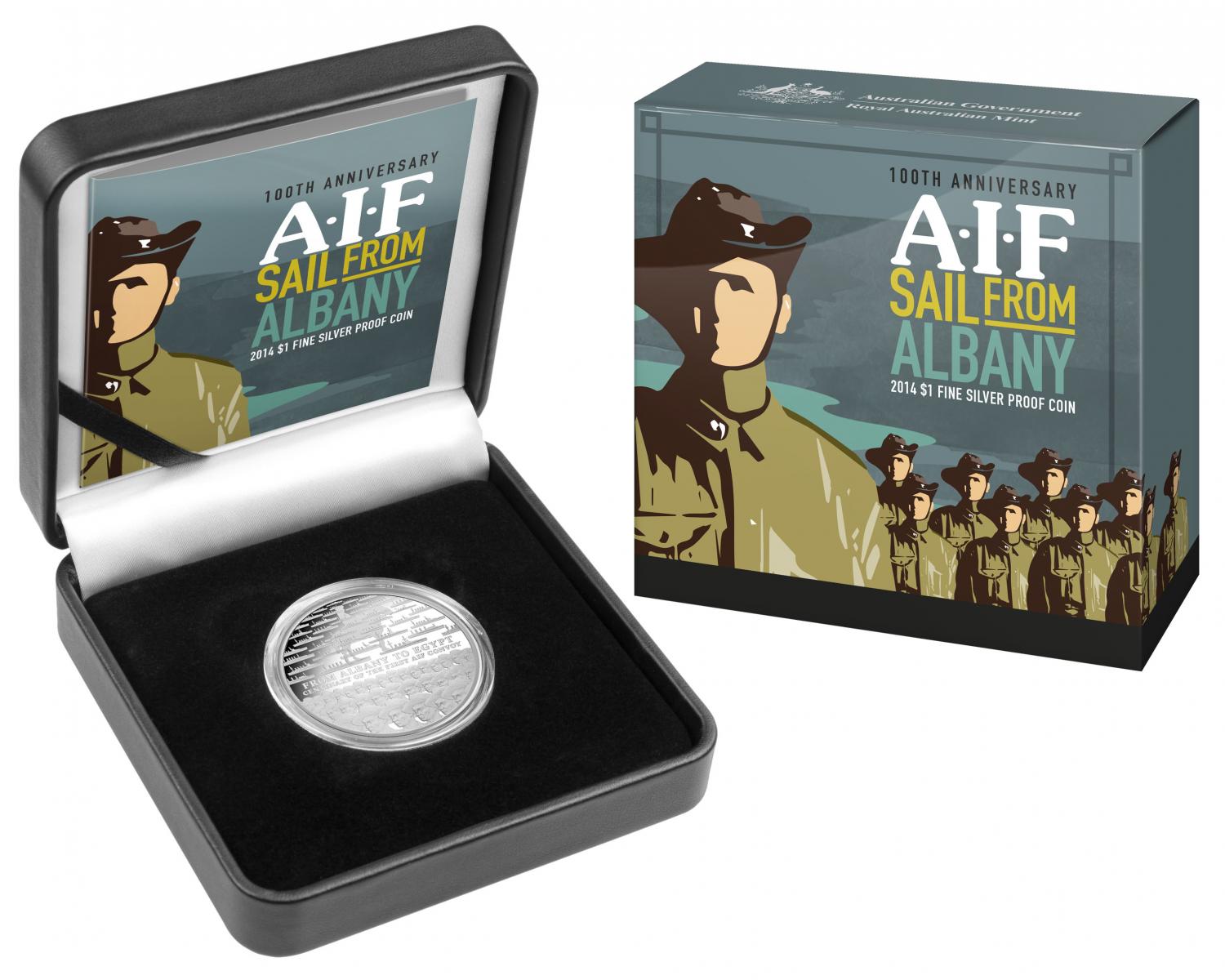 Thumbnail for 2014 100th Anniversary A.I.F Sail from Albany $1.00 1oz Silver Proof Coin