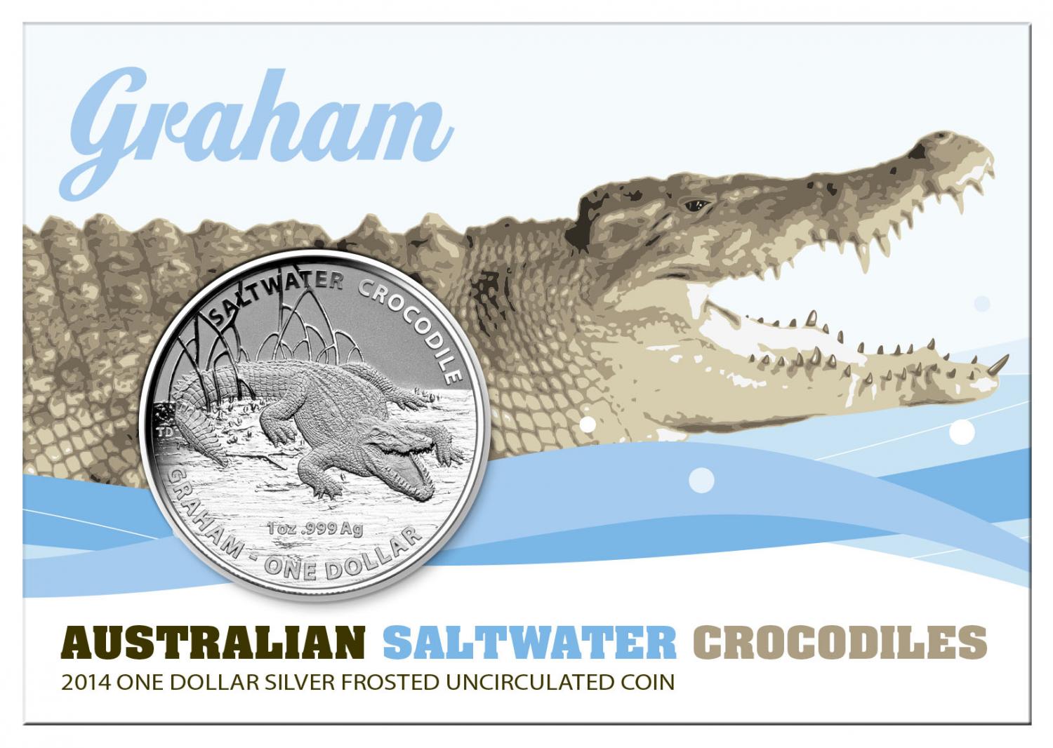 Thumbnail for 2014 $1 Silver Frosted Coin - Australian Saltwater Crocodiles Graham