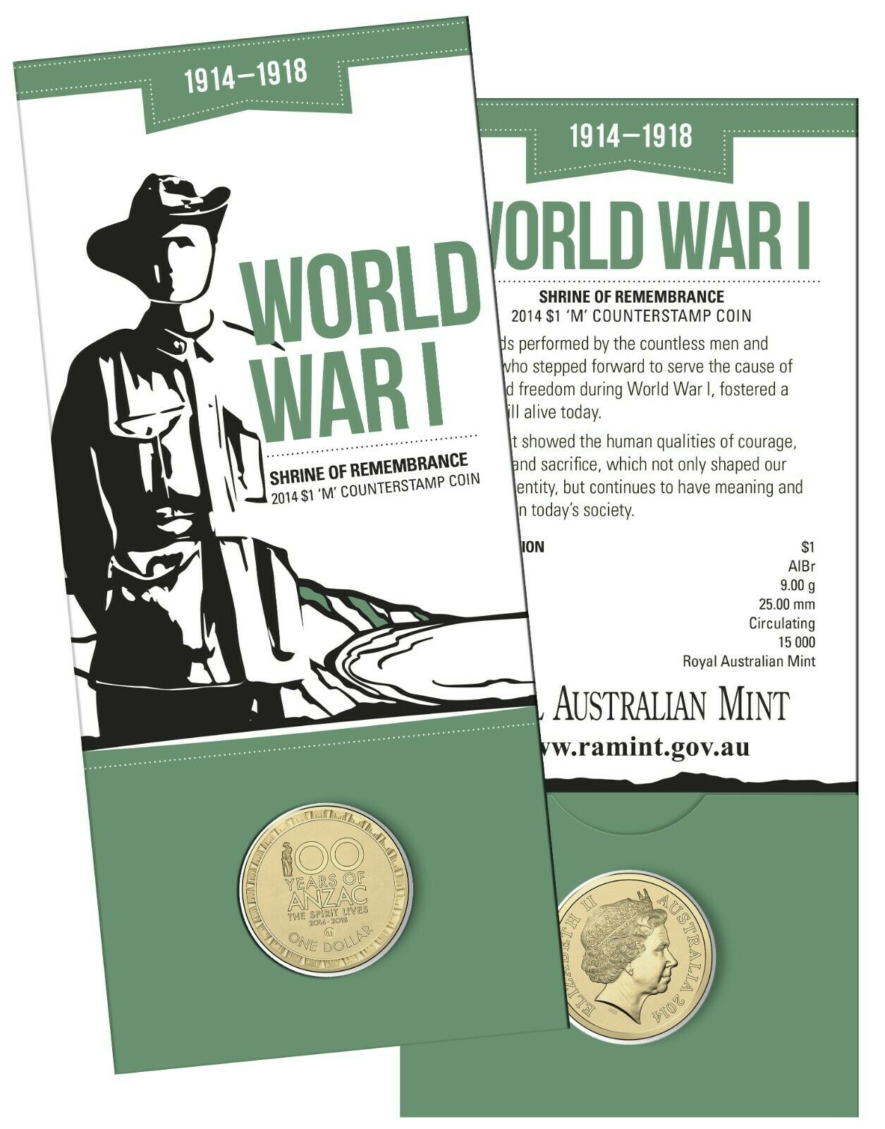 Thumbnail for 2014 Australia 100 Years of WWI $1.00 with 