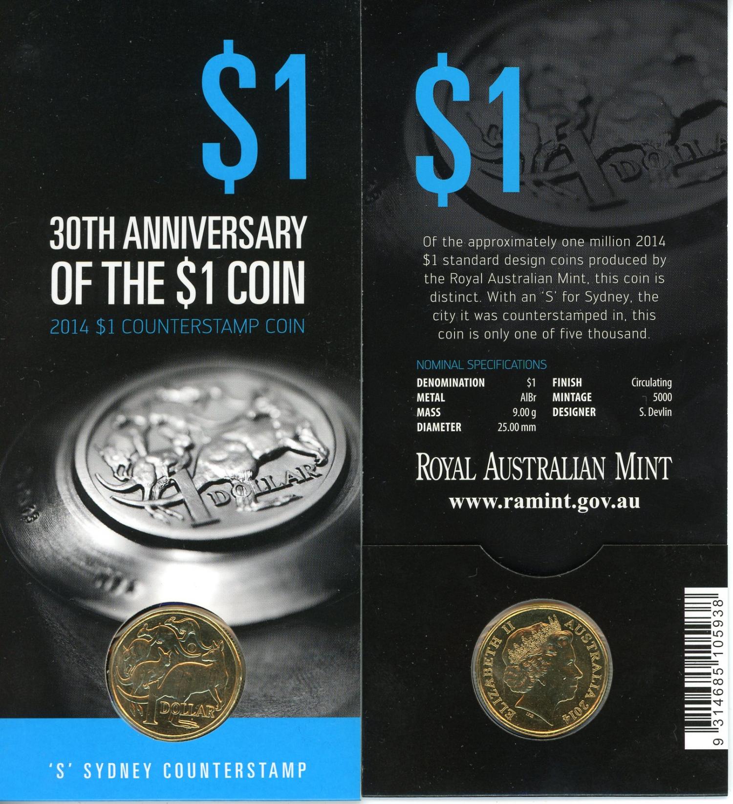 Thumbnail for 2014 30th Anniversary Sydney Counterstamp $1.00