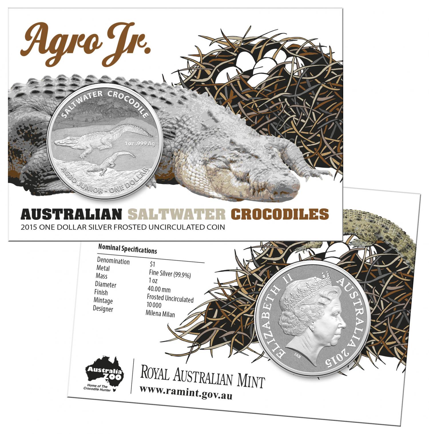 Thumbnail for 2015 Australian Silver 1oz Saltwater Crocodile - Agro Jr