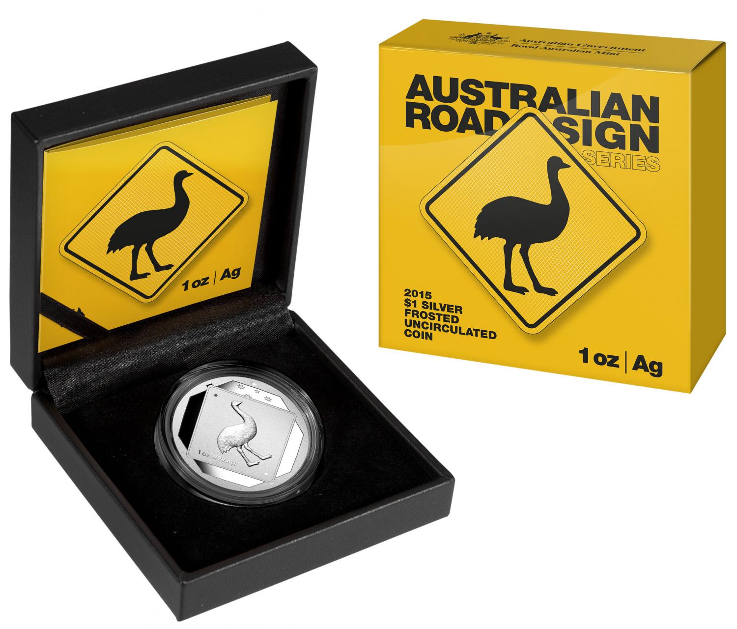 Thumbnail for 2015 1oz Silver Road Sign Series - Emu