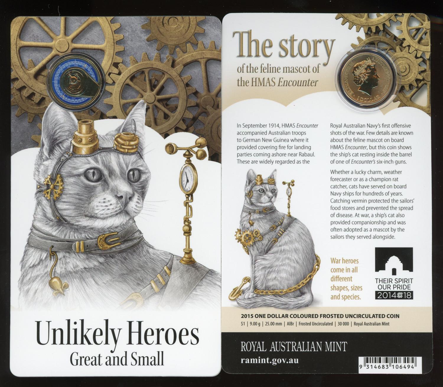 Thumbnail for 2015 Unlikely Heroes - Feline Mascot of the HMAS Encounter